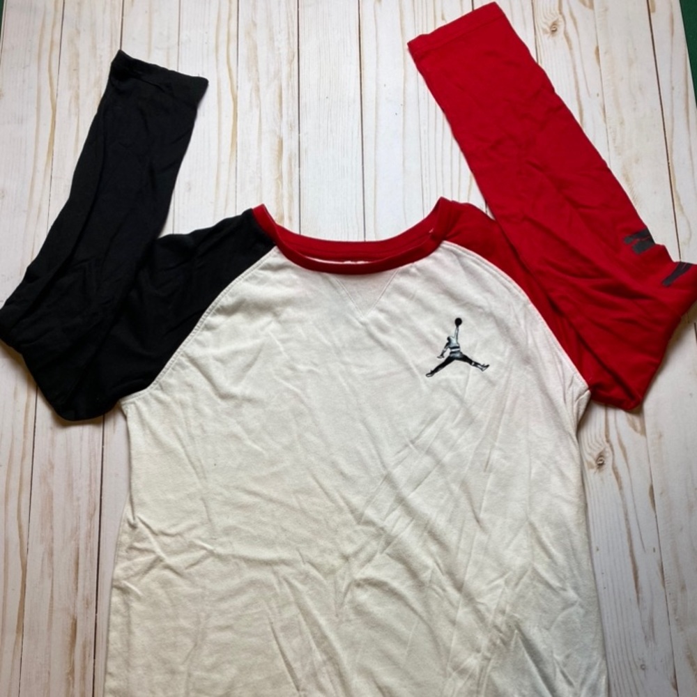 Jordan Boys Shirt White Jumpman Air Jordan Long Sleeves Kids Youth XL